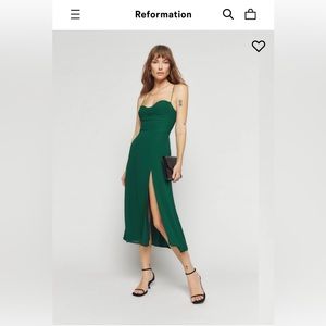 NWT The Reformation Juliette Dress in Emerald Green (never worn)